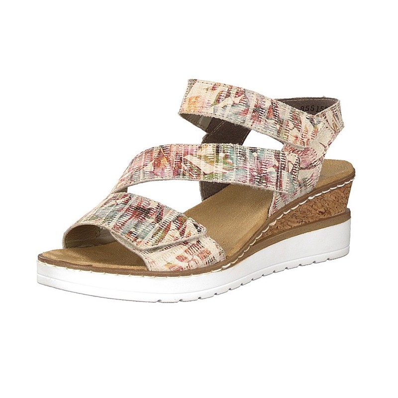 Sandalias Cunha Rieker V3887-90 Para Mulher - Multicoloridas